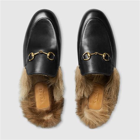 gucci women's leather slippers|gucci fluffy slippers.